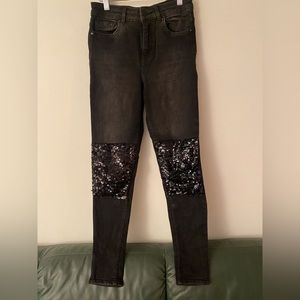 Glitter knee jeans